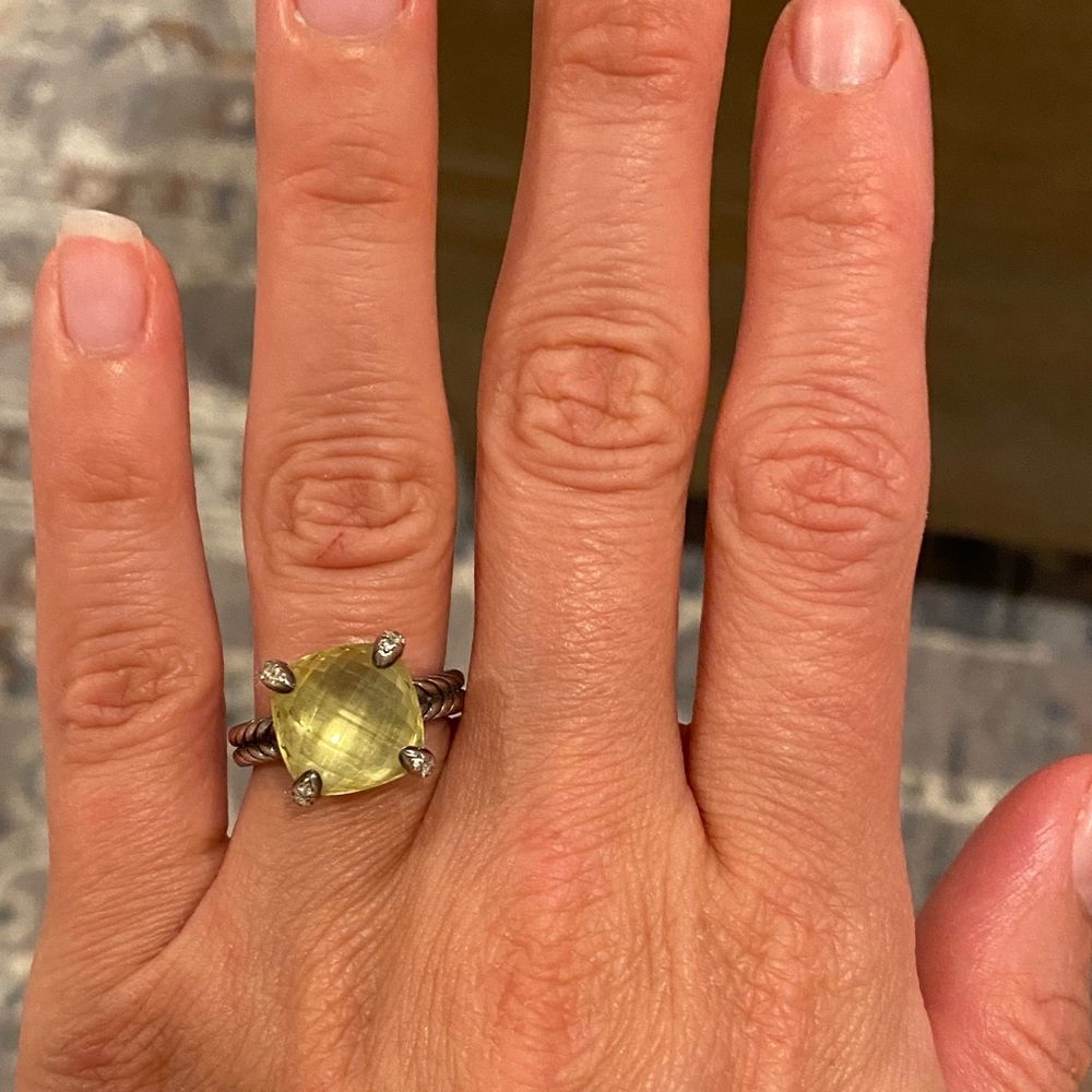 David Yurman Chatelaine Ring Lemon Citrine, sz 6